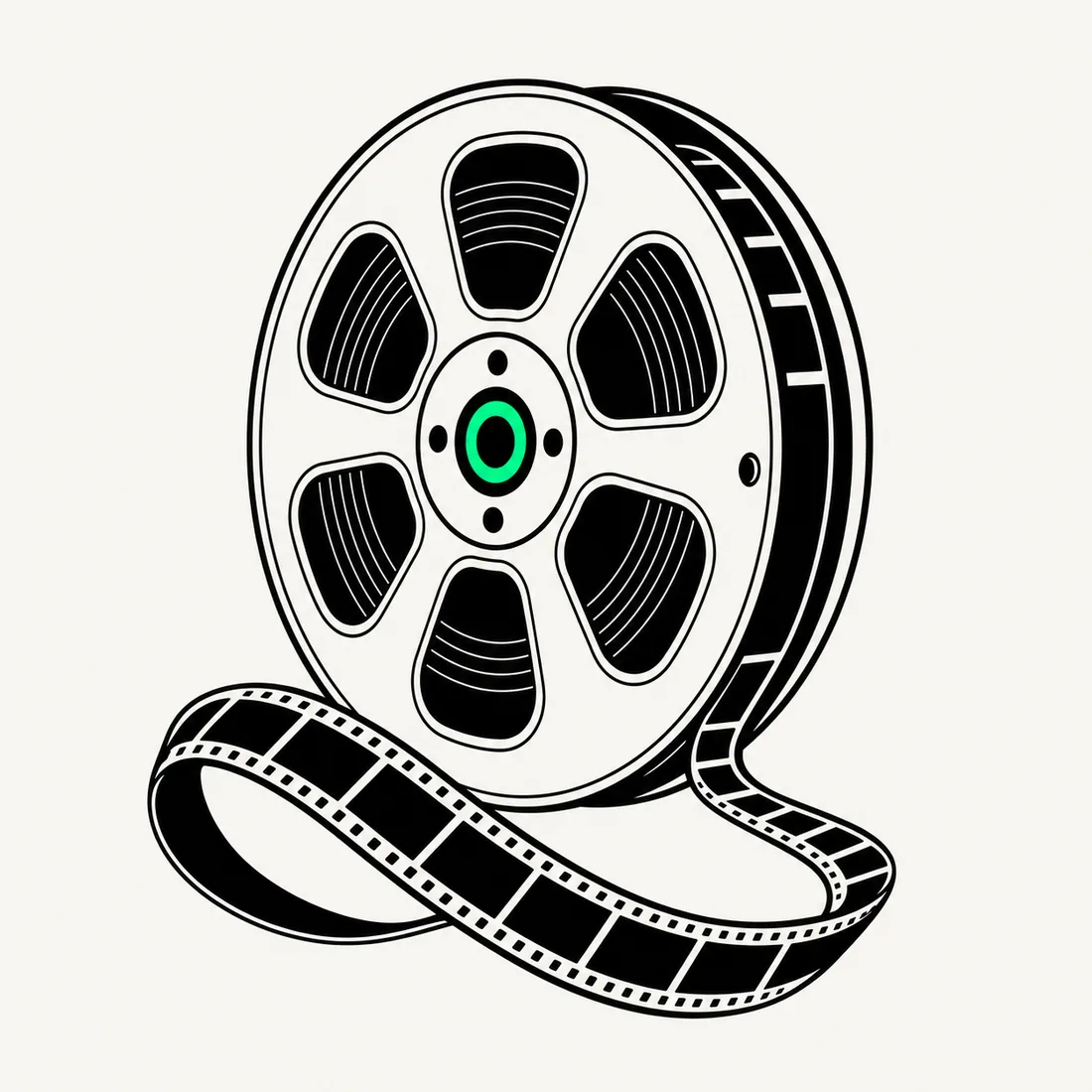 Illustration of an 8mm film reel
