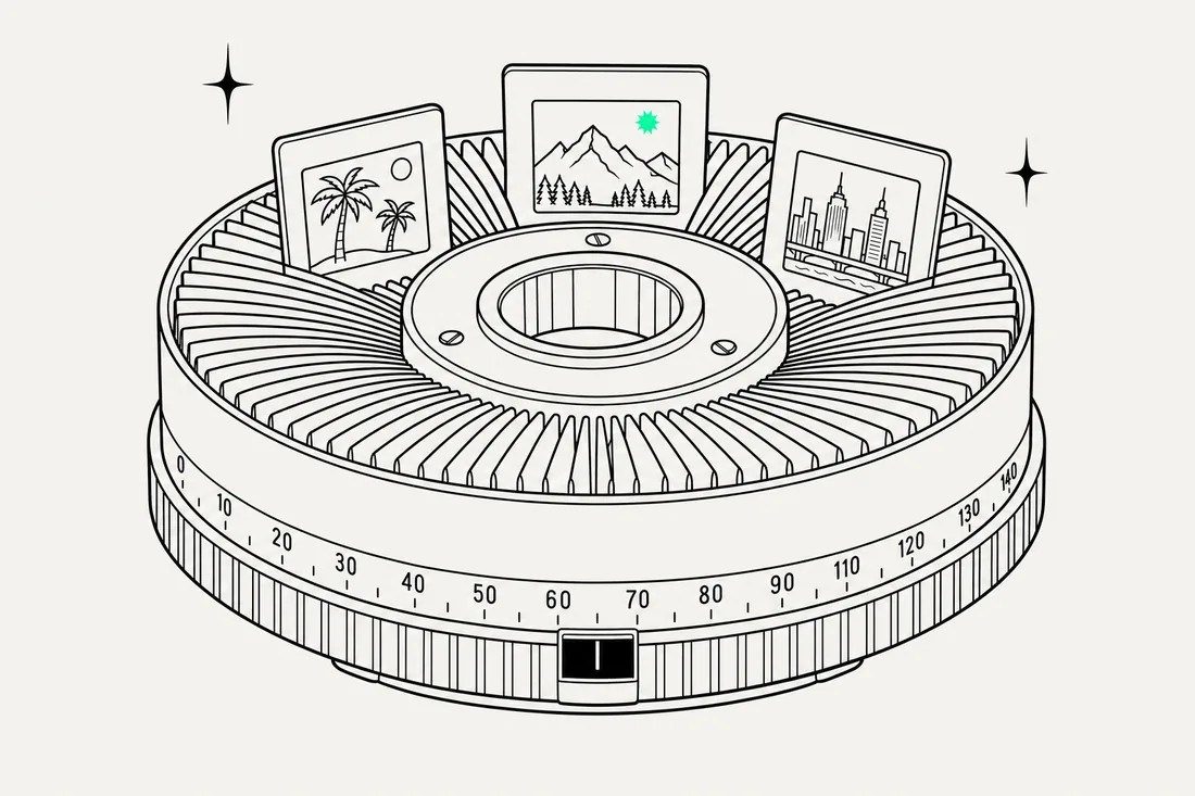Illustration of a 35mm slide carousel
